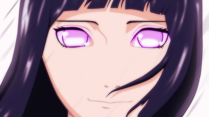 Anime, Naruto, Hinata Hyūga, close-up, purple, human body part