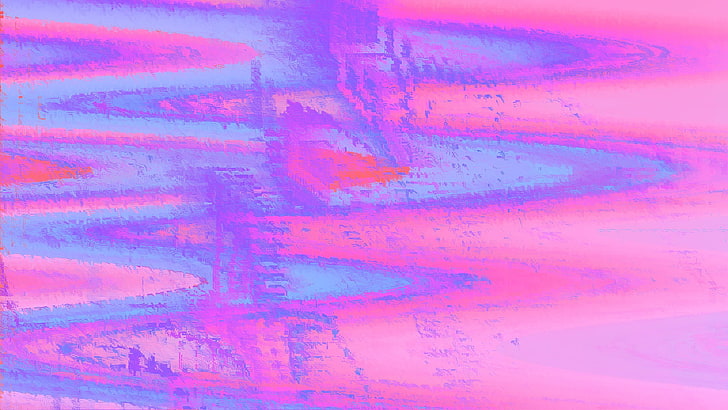 pink and blue paintings, glitch art, abstract, backgrounds, pink color, HD wallpaper