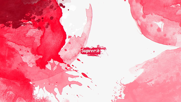 supreme, nature, red, paint, stained, splattered, abstract, HD wallpaper