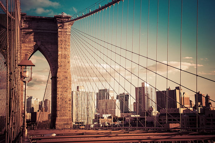 New York City, Brooklyn Bridge, brooklyn bridge, Buildings, HD wallpaper