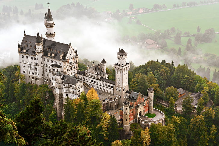 tourism, Neuschwanstein castle, travel, Bavaria, Germany, HD wallpaper