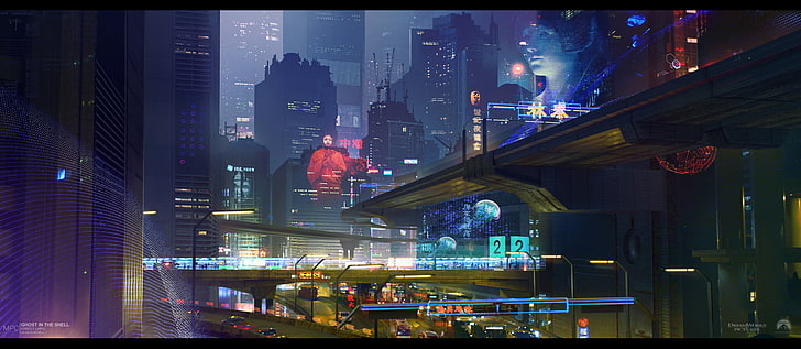 city building illustration, cyber, cyberpunk, science fiction