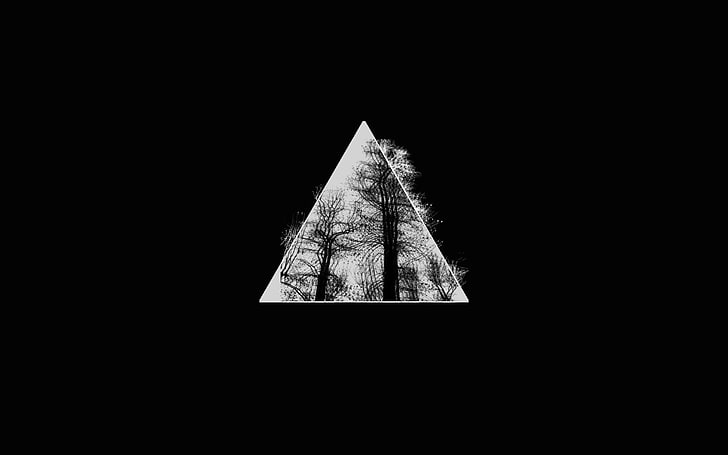 triangle, minimalism, simple background, digital art, copy space