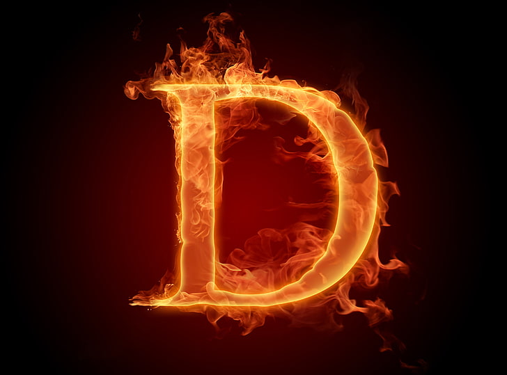 D burning clip art, fire, flame, Wallpaper, letter, Litera, fire - Natural Phenomenon, HD wallpaper