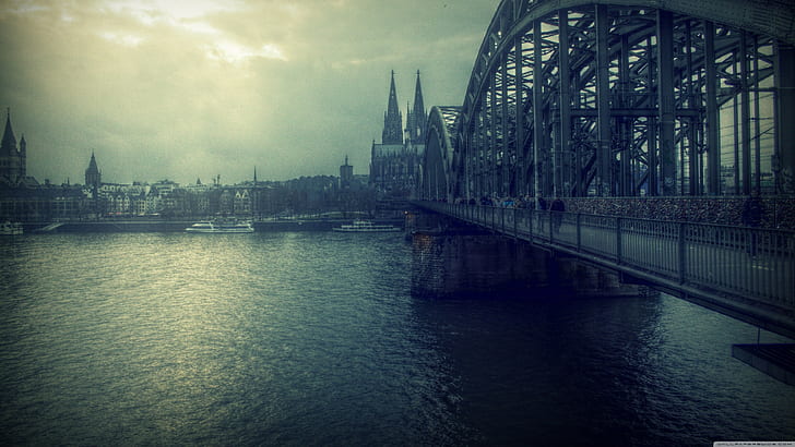 bridge, Cologne, river, Cologne Cathedral, Germany