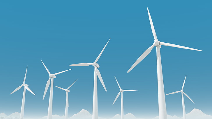 Electrical grid, Renewable energy, Wind turbines, HD wallpaper