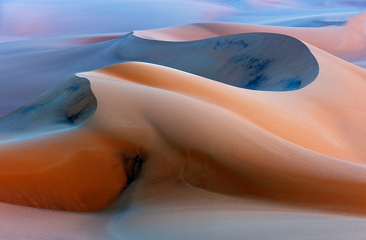 brown sand, landscape, desert, Sand Dunes, nature, beauty in nature, HD wallpaper