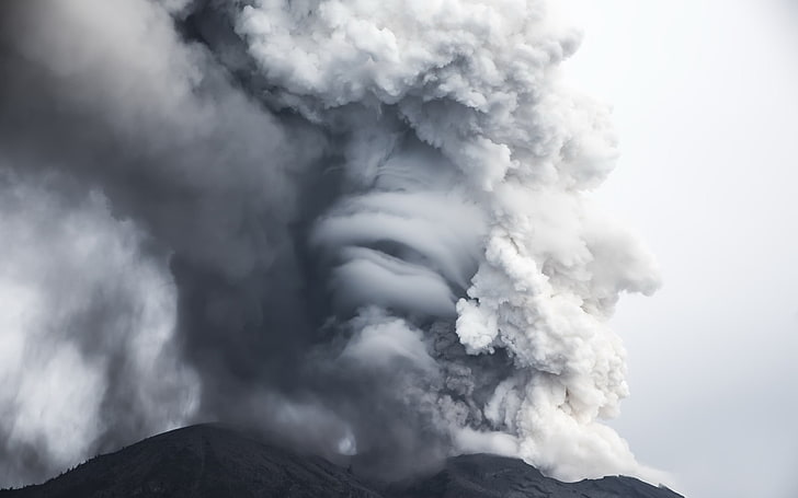 Bali, volcano, eruptions, nature, smoke - physical structure, HD wallpaper