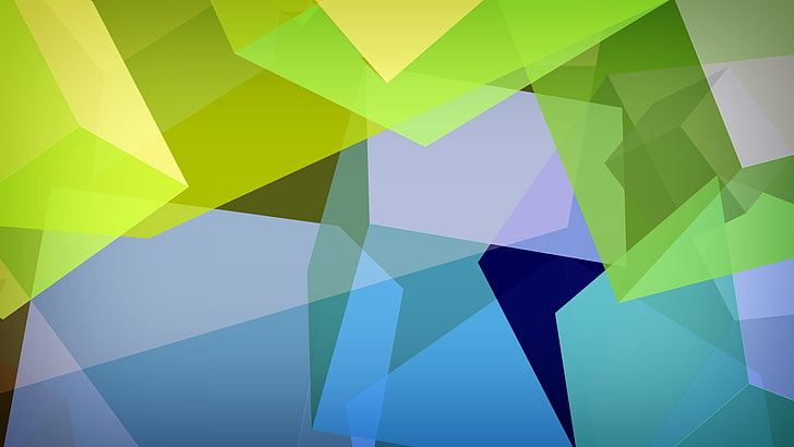 green and blue geometry wallpaper, triangle, material style, colorful