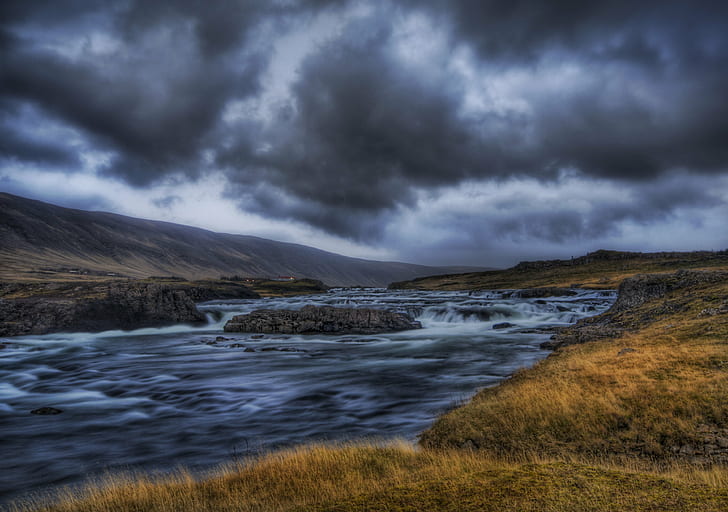 photo of river in the afternoon, Silent, d2x, Hdr, Iceland, Portfolio, HD wallpaper