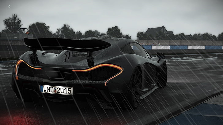 McLaren P1, Project cars, text, no people, day, sport, sky, HD wallpaper