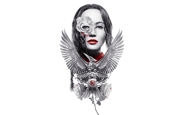 The Hunger Games Katniss Everdeen, studio shot, cut out, portrait