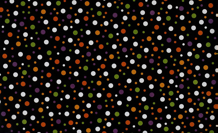 Halloween Texture, black and multicolored polka-dot illustration, HD wallpaper