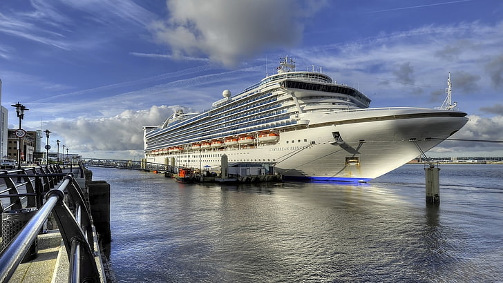 ship, cruise ship, water, transportation, cloud - sky, nautical vessel, HD wallpaper