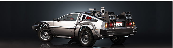 beige coupe wallpaper, DMC DeLorean, Back to the Future, car