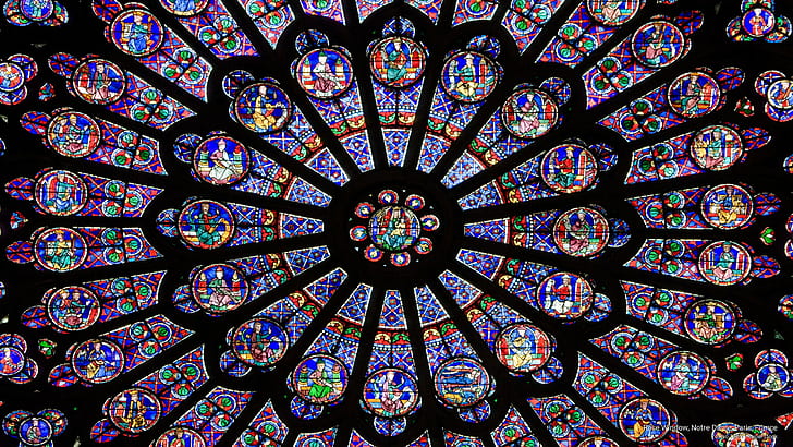 Rose Window, Notre Dame, Paris, France, Architecture