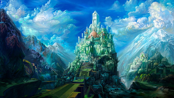 Magical Castle, fantasy, 3d and abstract, HD wallpaper