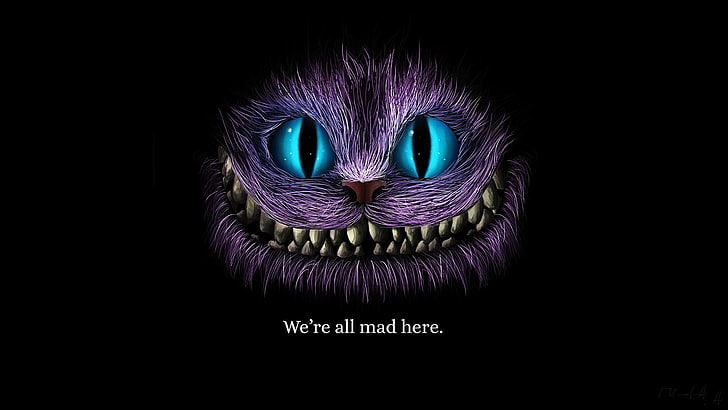 cat, smiling, Cheshire Cat, Alice, Alice in Wonderland, studio shot, HD wallpaper