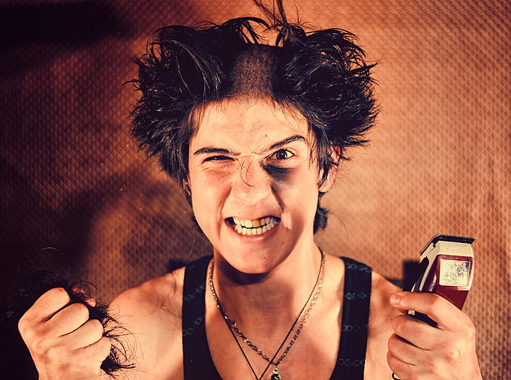 HD wallpaper: Crazy Boy, men's black tank top, Funny, hair clipper, hair  trimmer | Wallpaper Flare