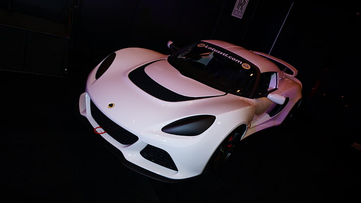 Lotus, white, white cars, vehicle, mode of transportation, black background, HD wallpaper