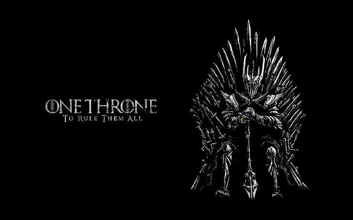 Game of Thrones Lord of The Rings crossover, one throne to rule them all, HD wallpaper