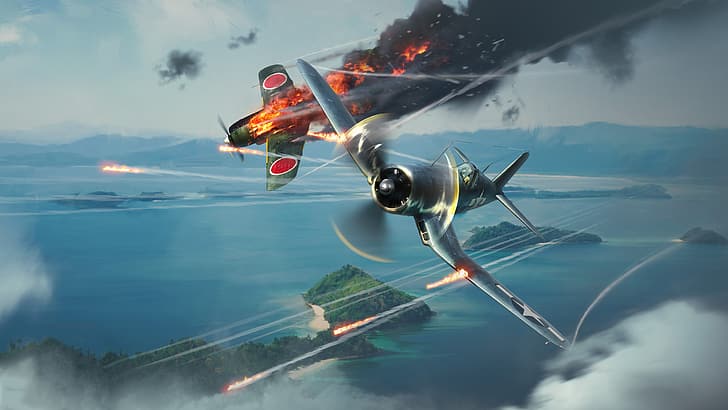 Nakajima Ki-84, F4U Corsair, World War II, airplane, Japan, HD wallpaper