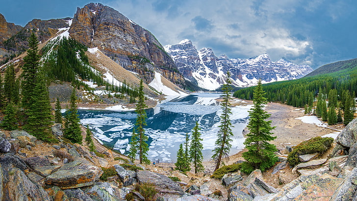mountain blue lake ultra hd  8k, beauty in nature, scenics - nature, HD wallpaper