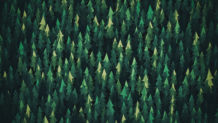 HD wallpaper: green leafed trees illustration, green tree illustration,  digital art | Wallpaper Flare