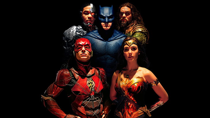 Cyborg, Wonder Woman, Justice League, Aquaman, Batman, The Flash