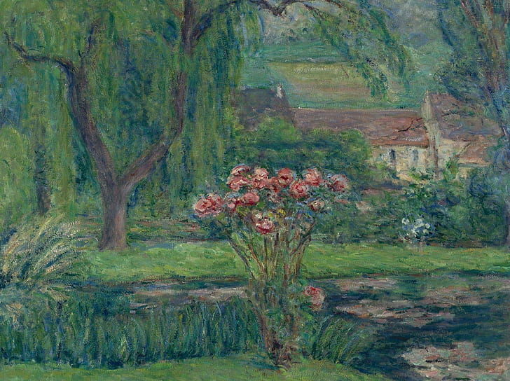 landscape, flowers, picture, impressionism, Blanche Monet, Blanche Hoschede-Monet, HD wallpaper