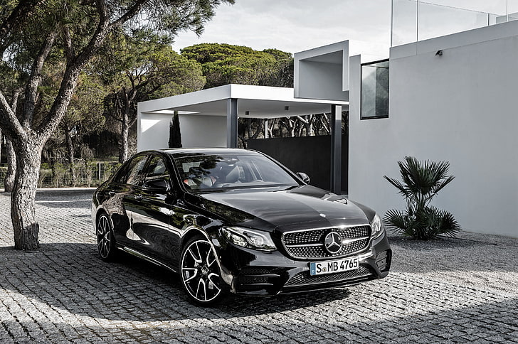 black Mercedes-Benz sedan, E-Class, AMG, W213