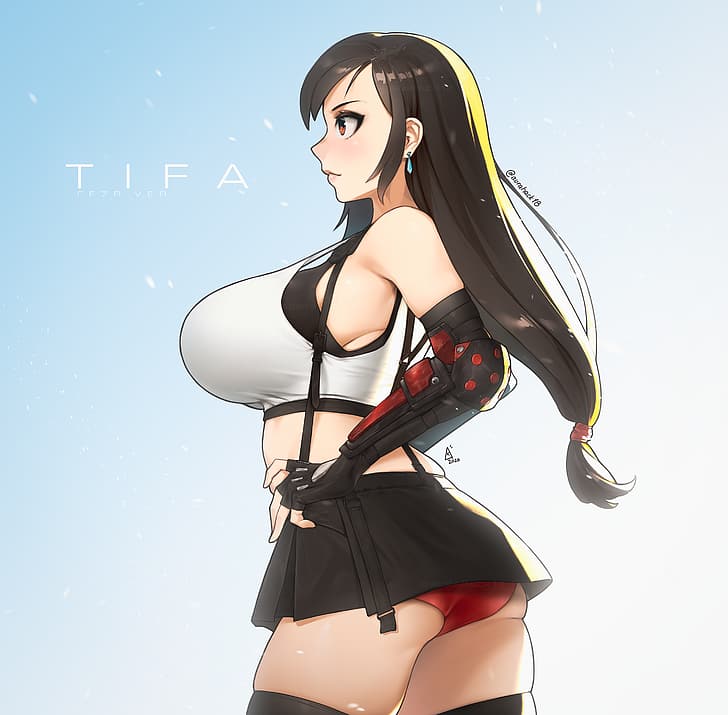 wide hips, big boobs, Final Fantasy, Final Fantasy VII, Tifa Lockhart, HD wallpaper