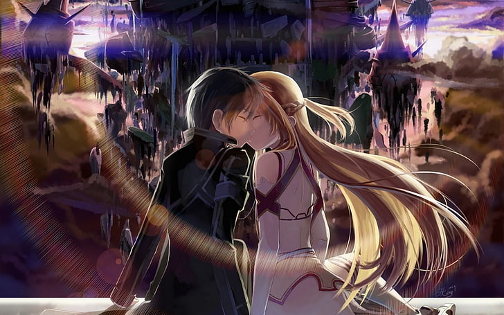 Hình nền HD: Kirito và Asuna từ hình Minh họa Sword Art Online: Trải nghiệm tuyệt vời của phim truyền hình Sword Art Online được tạo thành những hình nền HD kinh điển về Kirito và Asuna. Hãy xem để cảm nhận được nét đẹp tinh tuý của hai nhân vật này.