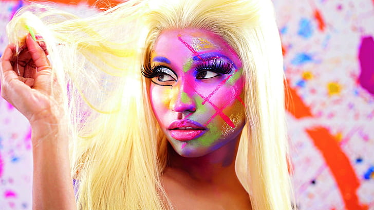 Blonde, Face Paint, Nicki Minaj, singer, women