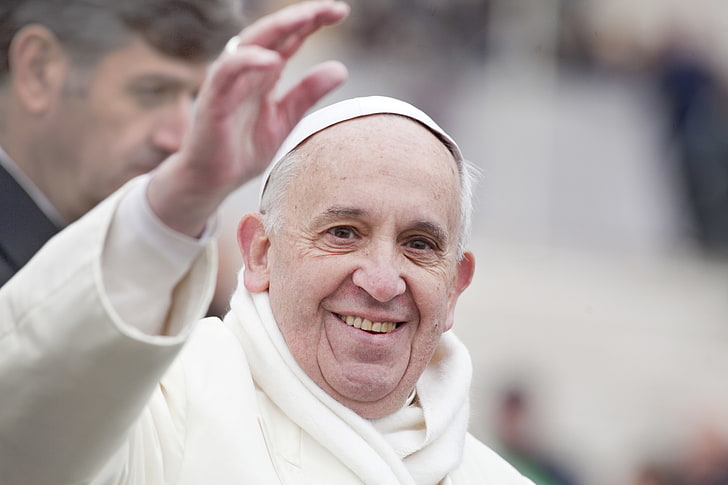 white, smile, Francisco, poses, Pope Francis, Jorge Mario Bergoglio Sívori, HD wallpaper