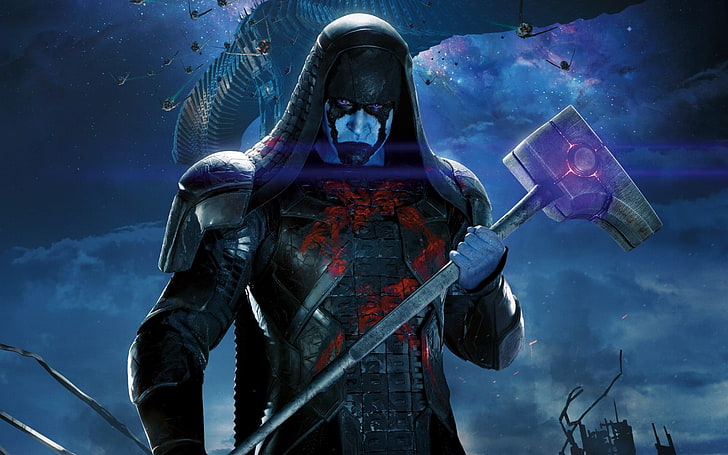 Ronan, Guardians of the Galaxy, movies, technology, sky, one person