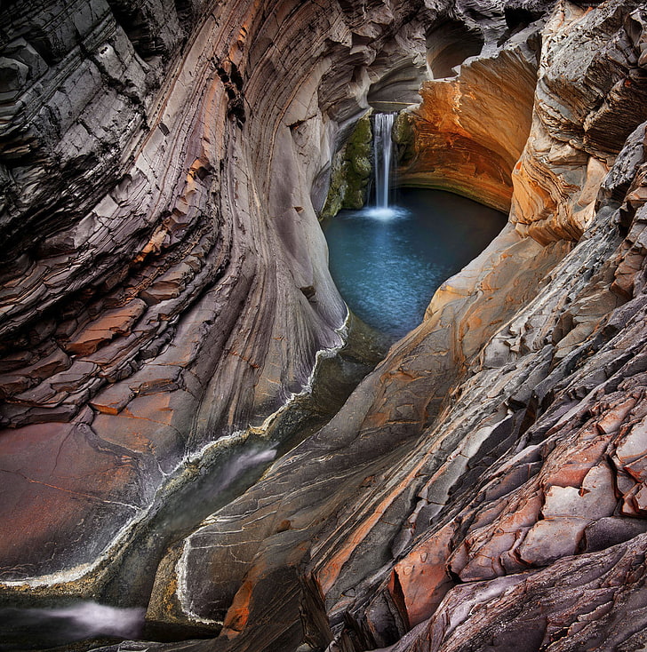 Karijini National Park, Australia, Hamersley Gorge, Waterfall, HD wallpaper