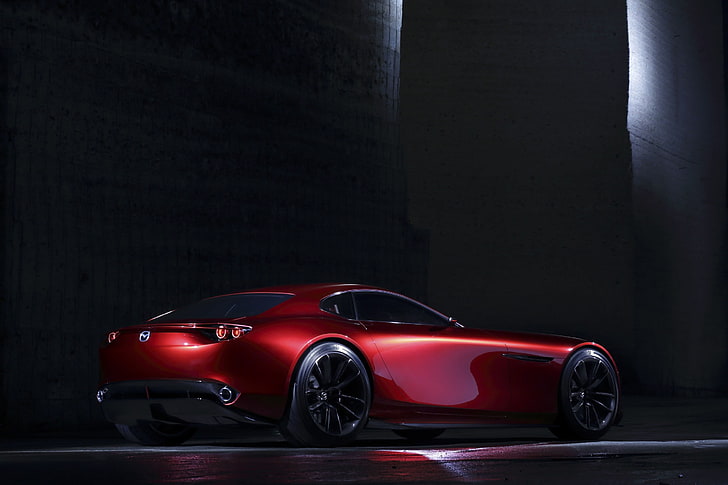 red coupe die-cast model, Mazda, rx-vision, rotary engines, Mazda RX-8, HD wallpaper