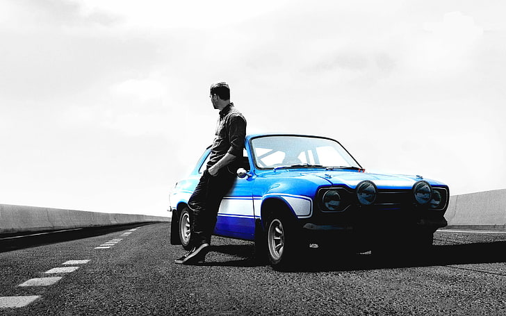 blue coupe, Fast & Furious: Legacy, Paul Walker, Vin Diesel, HD wallpaper