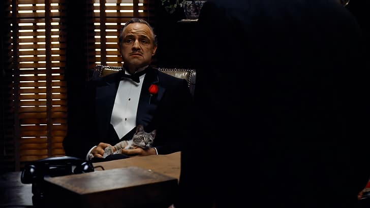The Godfather, Vito Corleone, movies, film stills, Marlon Brando