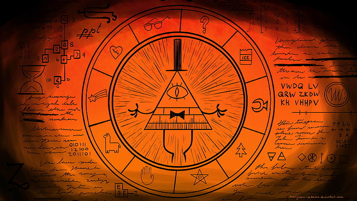 pyramid and round chart, Gravity Falls, Bill Cipher, Remember! Reality is an illusion, HD wallpaper