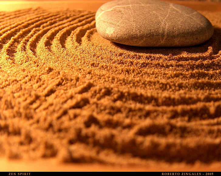 Zen Rock Sand HD, nature, HD wallpaper