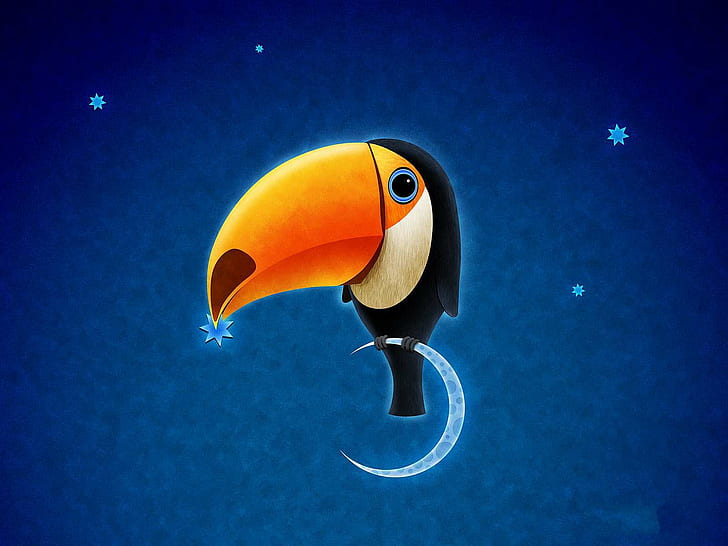 Toucan by VladStudio , toucan wallpaper, artistic, HD wallpaper