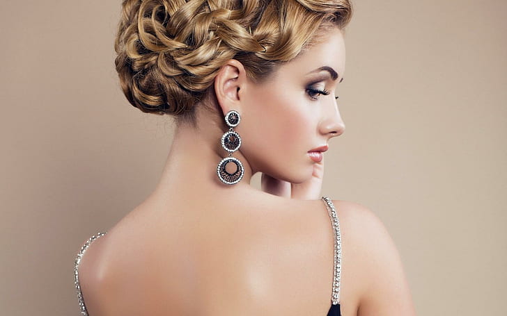 Woman Earrings Jewelry Makeup, HD wallpaper
