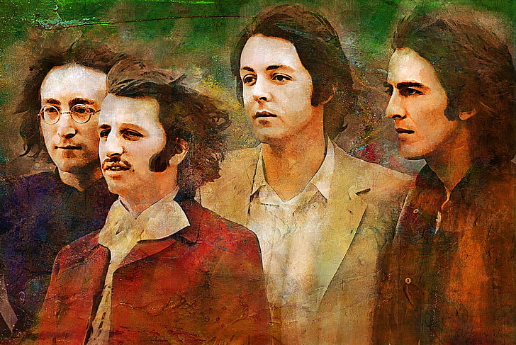 The Beatles painting, john lennon, paul mccartney, george harrison, HD wallpaper