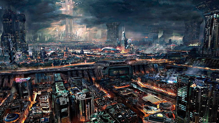 skyscraper illustration, cyberpunk, science fiction, city, Remember Me, HD wallpaper