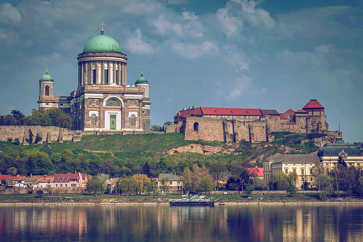 architecture, basilica, basilica of esztergom, buildings, castle