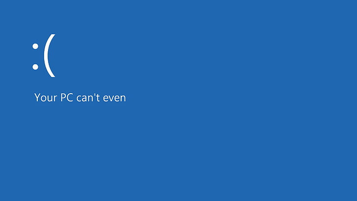 bsod windows 8 operating systems frown humor emoticons, blue, HD wallpaper