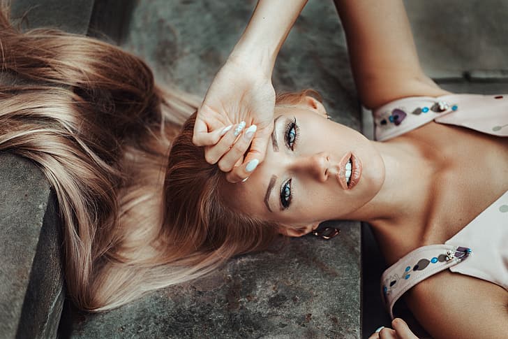 Andreas-Joachim Lins, Olya Alessandra, model, women, blonde, HD wallpaper