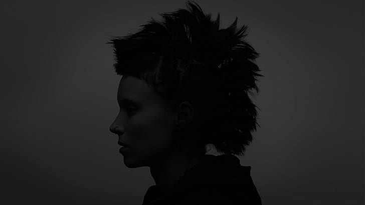 movies, The Girl with the Dragon Tattoo, monochrome, Rooney Mara